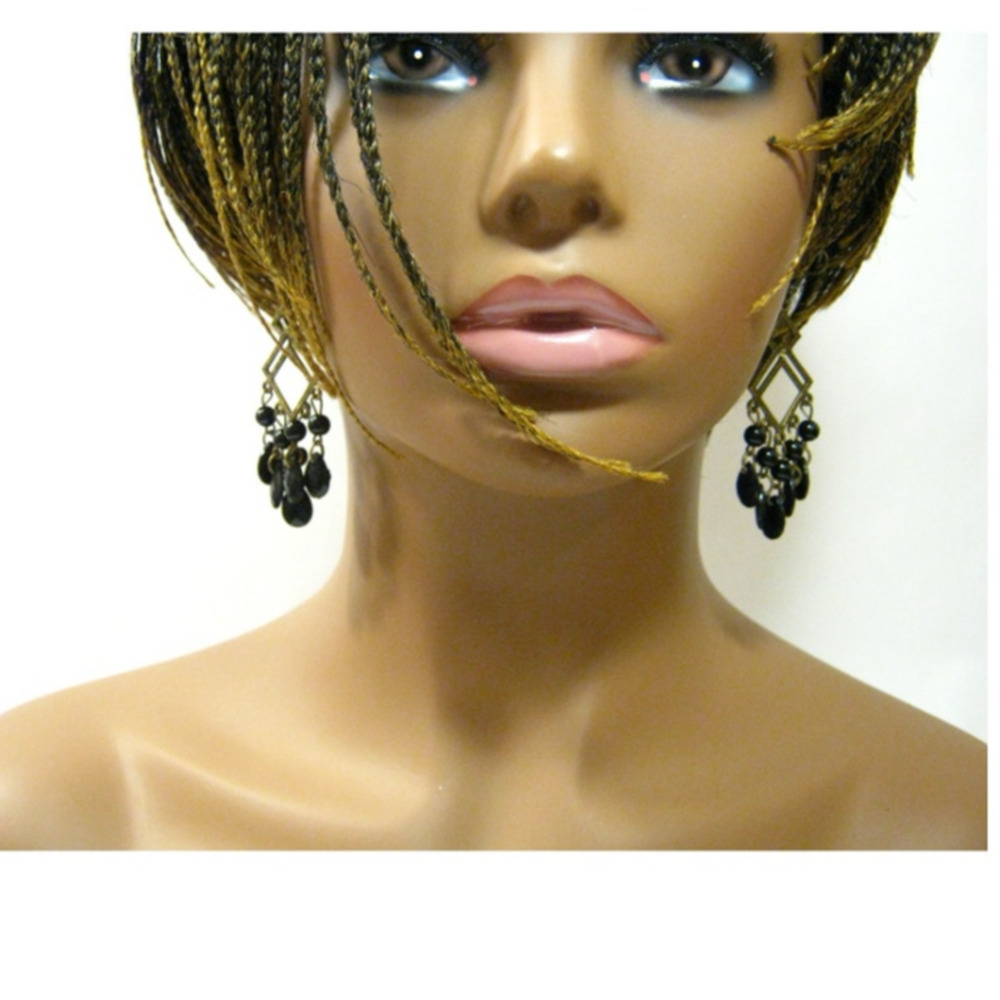 Handmade Antiqued Gold Chandelier style Earrings 2.5 inch long